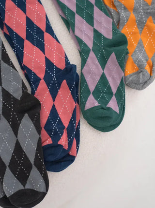 Ushi Argyle High Knee Socks