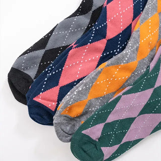 Ushi Argyle High Knee Socks