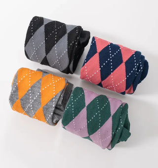 Ushi Argyle High Knee Socks