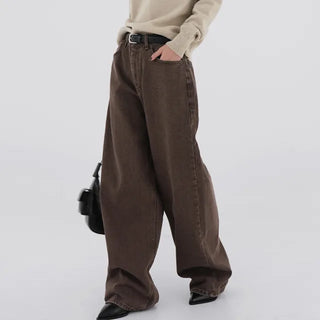 Karr Old Brown Wide Denim Pants