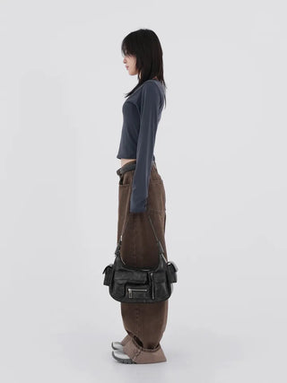 Karr Old Brown Wide Denim Pants