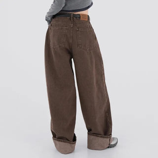 Karr Old Brown Wide Denim Pants