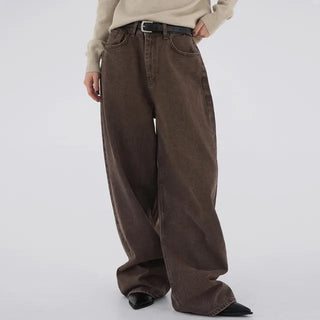Karr Old Brown Wide Denim Pants