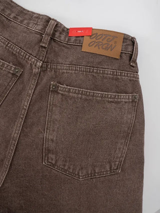 Karr Old Brown Wide Denim Pants