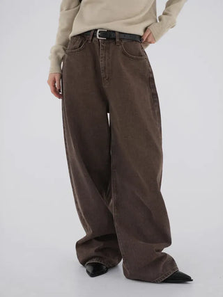 Karr Old Brown Wide Denim Pants