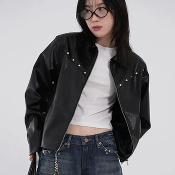 Yumeki Rivet Leather Jacket