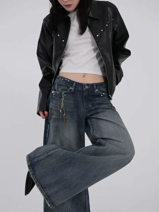 Yumeki Rivet Leather Jacket