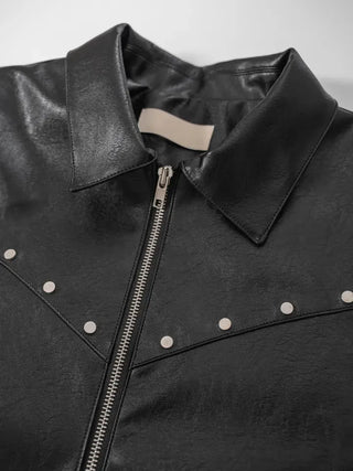 Yumeki Rivet Leather Jacket