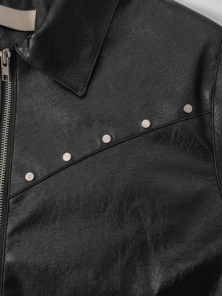 Yumeki Rivet Leather Jacket