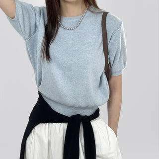 Reina Round Neck Short Sleeve Knit