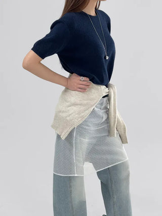 Reina Round Neck Short Sleeve Knit