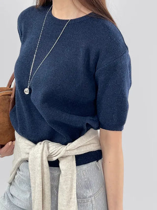 Reina Round Neck Short Sleeve Knit