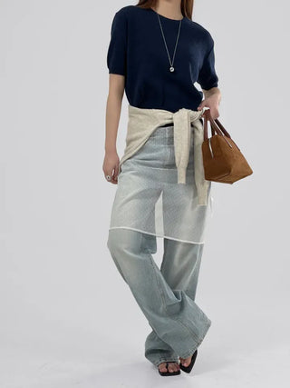 Reina Round Neck Short Sleeve Knit