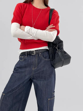 Reina Round Neck Short Sleeve Knit