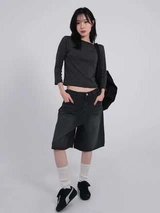 Sharty D-Ring Bermuda Half Denim Pants