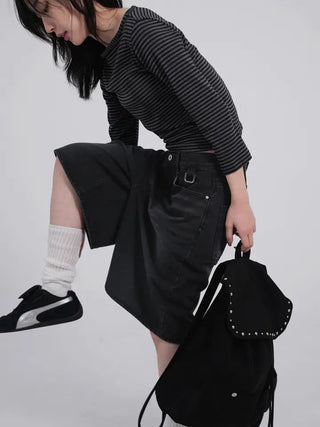 Sharty D-Ring Bermuda Half Denim Pants