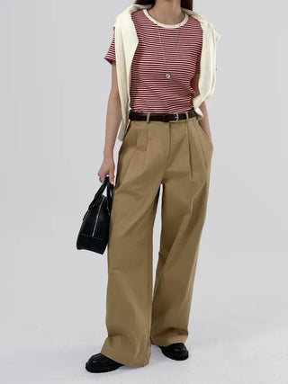 Enzo Striped Waffle Short Sleeve Tee