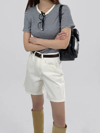 Enzo Striped Waffle Short Sleeve Tee