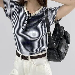 Enzo Striped Waffle Short Sleeve Tee