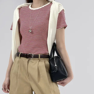 Enzo Striped Waffle Short Sleeve Tee