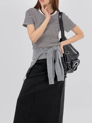 Enzo Striped Waffle Short Sleeve Tee