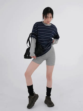 Dense Multi-Stripe Color Block T-shirt