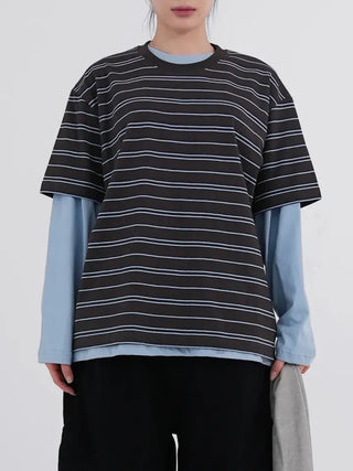 Dense Multi-Stripe Color Block T-shirt