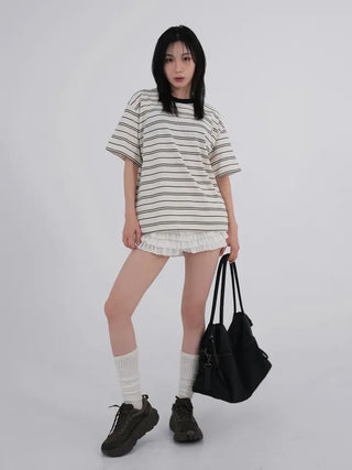 Dense Multi-Stripe Color Block T-shirt