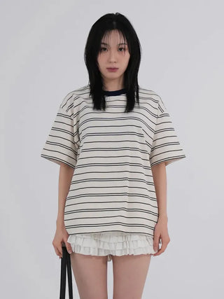 Dense Multi-Stripe Color Block T-shirt