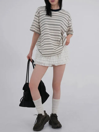 Dense Multi-Stripe Color Block T-shirt