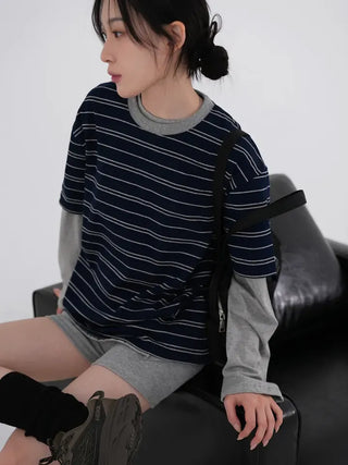 Dense Multi-Stripe Color Block T-shirt