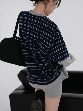 Dense Multi-Stripe Color Block T-shirt