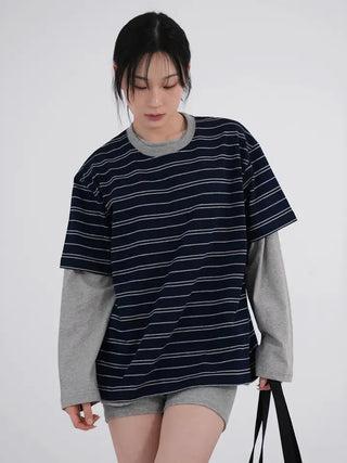 Dense Multi-Stripe Color Block T-shirt
