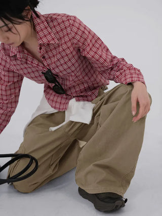 Cellop check crop shirt