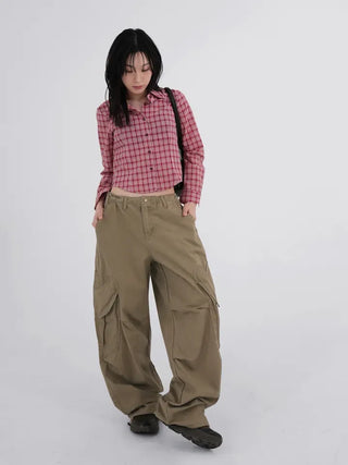 Cellop check crop shirt