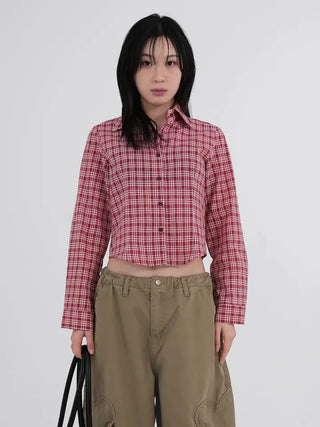 Cellop check crop shirt