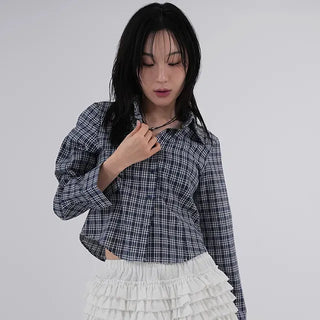 Cellop check crop shirt