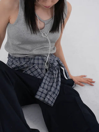 Cellop check crop shirt
