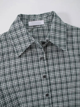 Cellop check crop shirt