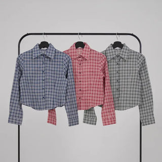 Cellop check crop shirt