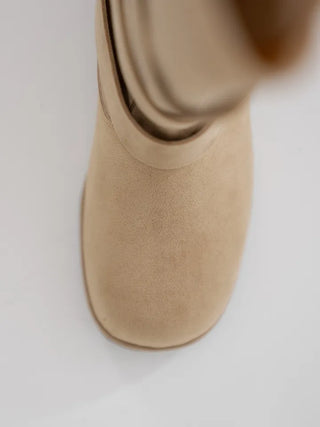 Falling Western Suede Buckle Mid-calf Boots