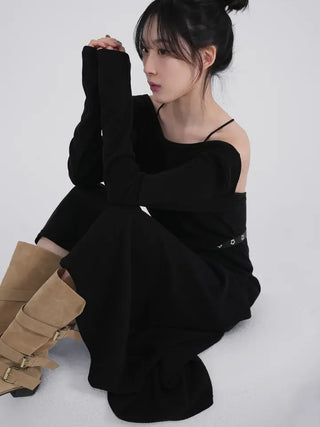 Falling Western Suede Buckle Mid-calf Boots
