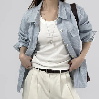 Only striped shirt jacket