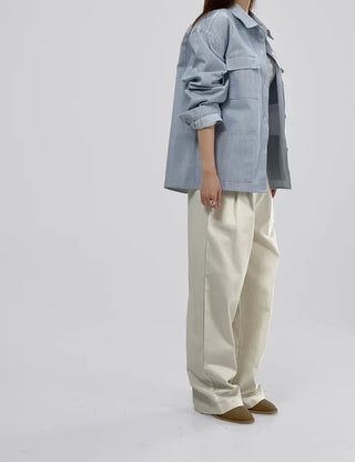 Only striped shirt jacket
