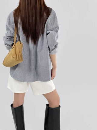 Only striped shirt jacket