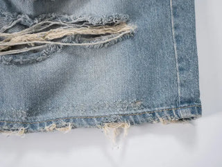 Finns Distressed Denim Bermuda Shorts