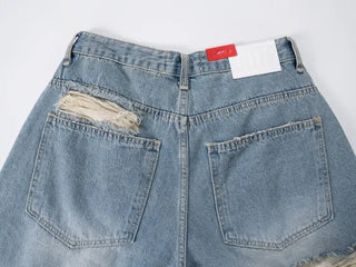Finns Distressed Denim Bermuda Shorts