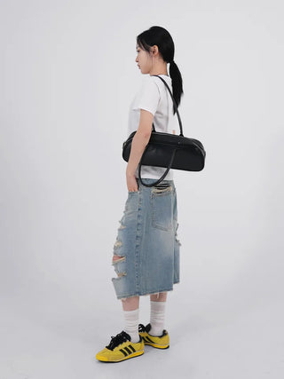 Finns Distressed Denim Bermuda Shorts