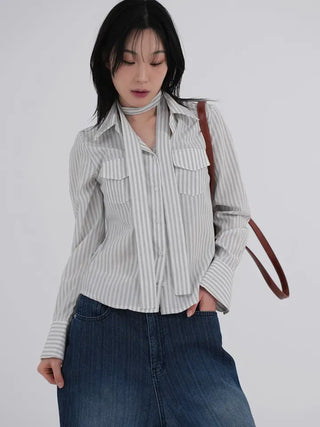 Rib Raindrop Blue Denim Pants