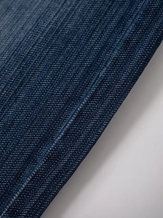 Rib Raindrop Blue Denim Pants